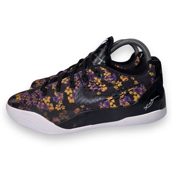 Nike Kobe 9 EM GS 'Floral' Basketball Sneakers 677619-001 Youth 6 Women's 7.5 - Picture 2 of 11